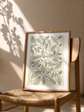 Minimalist Leaf Line Drawing Artwork